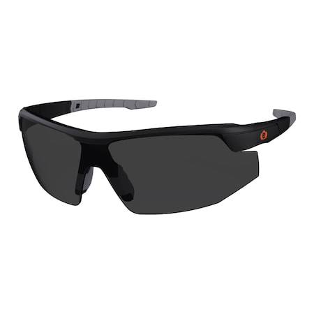 Ergodyne SKOLL, Safety Glasses, Anti-Scratch & Fog-Off+, Smoke Lens, Matte Black Frame, Half-Frame SKOLL-AFAS